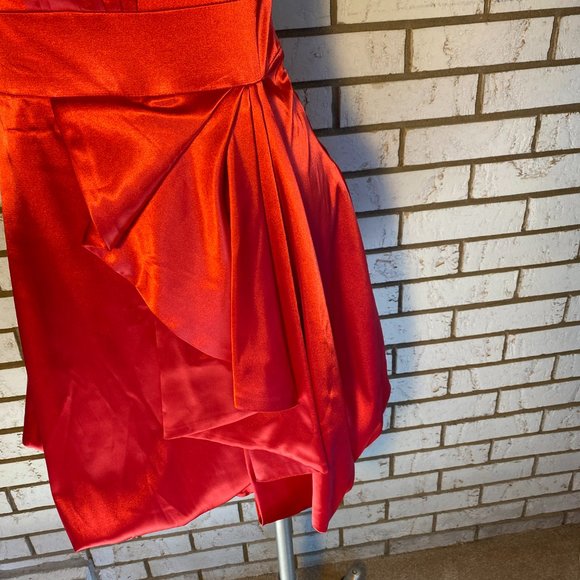 Beata Studio / Red Strapless Dress, Side zipper  Size 9/10 - Picture 3 of 7